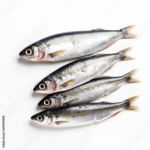 Sardines fish isolated on white. Generative AI