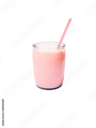 pink beverage ice cold straw glass