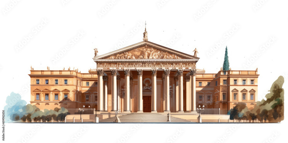 Illustration of Rome architecture isolated on a white background