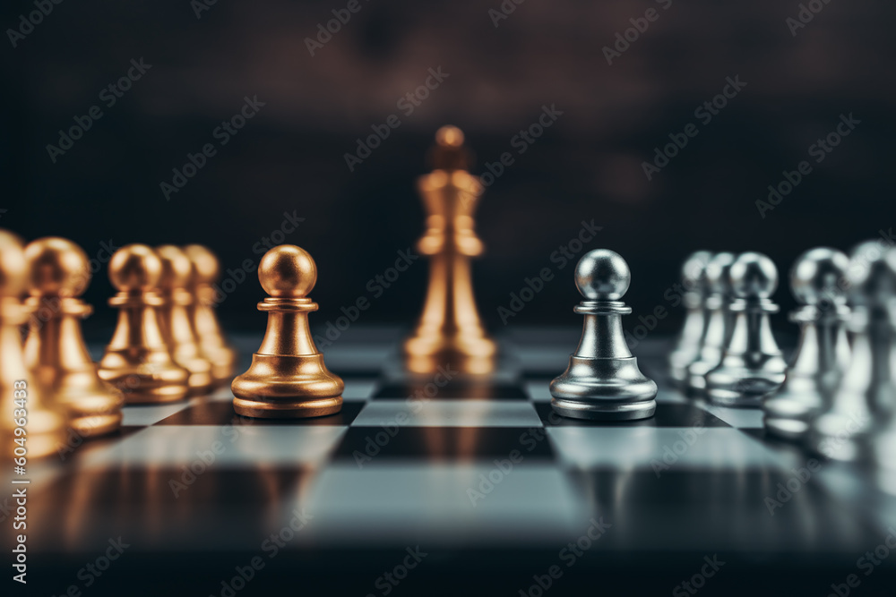 chess piece on chess board game for ideas, challenge, leadership, strategy, business, success or abstract concept. chess piece on chess board game for ideas, challenge, leadership, strategy, business, success or abstract concept.