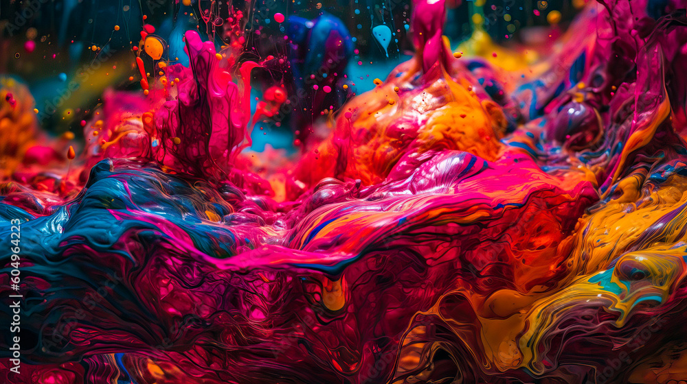 macro close up of different color oil paint. colorful acrylic. modern art concept. Ai generated macro close up of different color oil paint. colorful acrylic. modern art concept. Ai generated