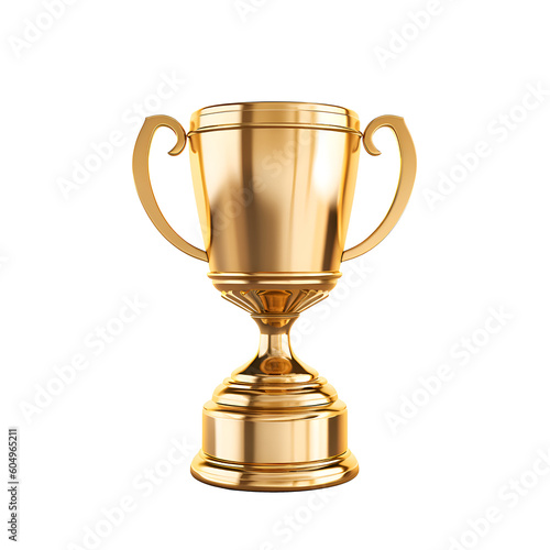 gold cup isolated, golden trophy for winner. trophy award. Generative AI.