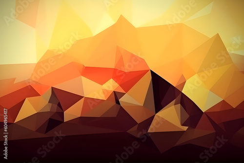 Abstract illustration - modern art colorful painting with geometrical patterns. Generative AI