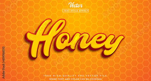 Honey text effect editable 3d style