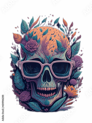 Day of the dead, dia de los muertos, skull, floral, tshirt print