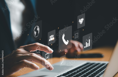 Wallpaper Mural Men hand pointing finger and reach out for contact for customer service or purchase order from online shopping. Global marketing that allow business to connect with insight customer data Torontodigital.ca