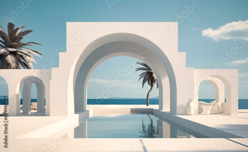 white archway leading into the beach © Nilima