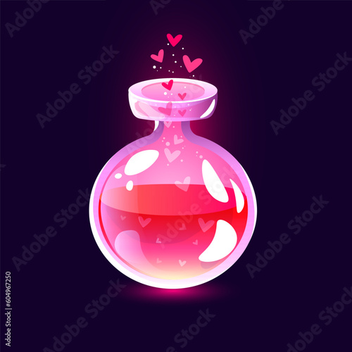 love potion tincture pink love potion in cartoon style for the game