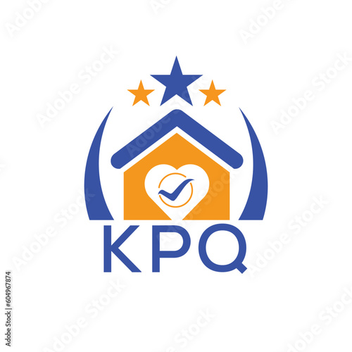 KPQ House logo Letter logo and star icon. Blue vector image on white background. KJG house Monogram home logo picture design and best business icon. 
 photo