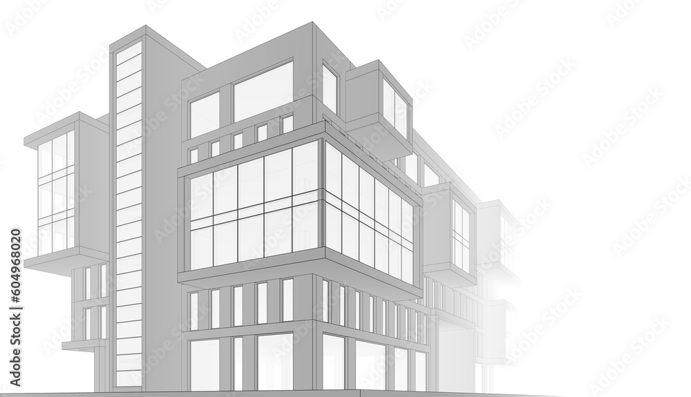 Modern office building concept 3d rendering Modern office building concept 3d rendering