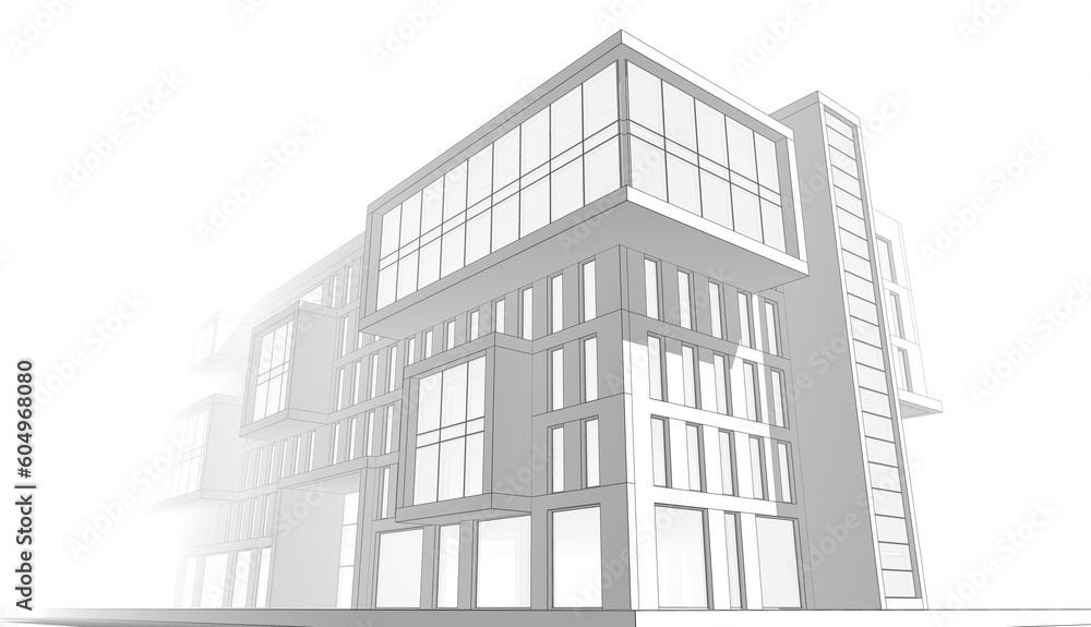 Modern office building concept 3d rendering Modern office building concept 3d rendering