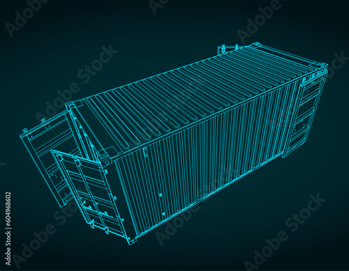 Cargo container illustration