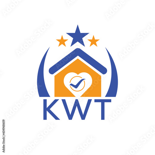 KWT House logo Letter logo and star icon. Blue vector image on white background. KJG house Monogram home logo picture design and best business icon. 
 photo