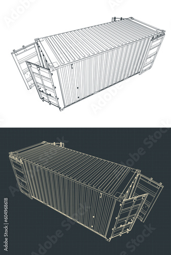 Cargo container illustrations