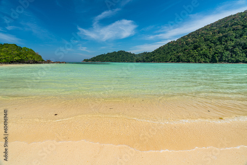 Tranquil Mai Ngam beach in beautiful day, Surin island national park, Phang Nga, Thailand,