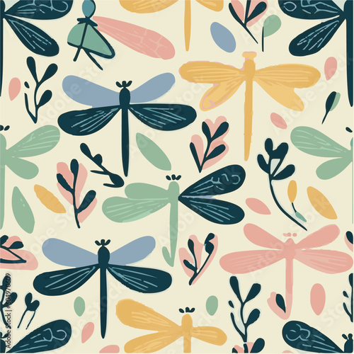 cute simple dragonfly pattern, cartoon, minimal, decorate blankets, carpets, for kids, theme print design
