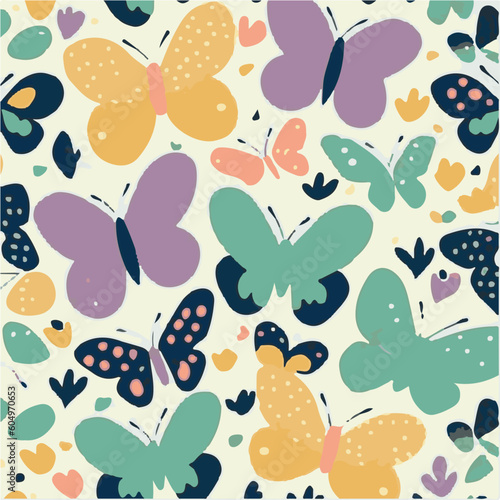 cute simple butterfly pattern, cartoon, minimal, decorate blankets, carpets, for kids, theme print design 