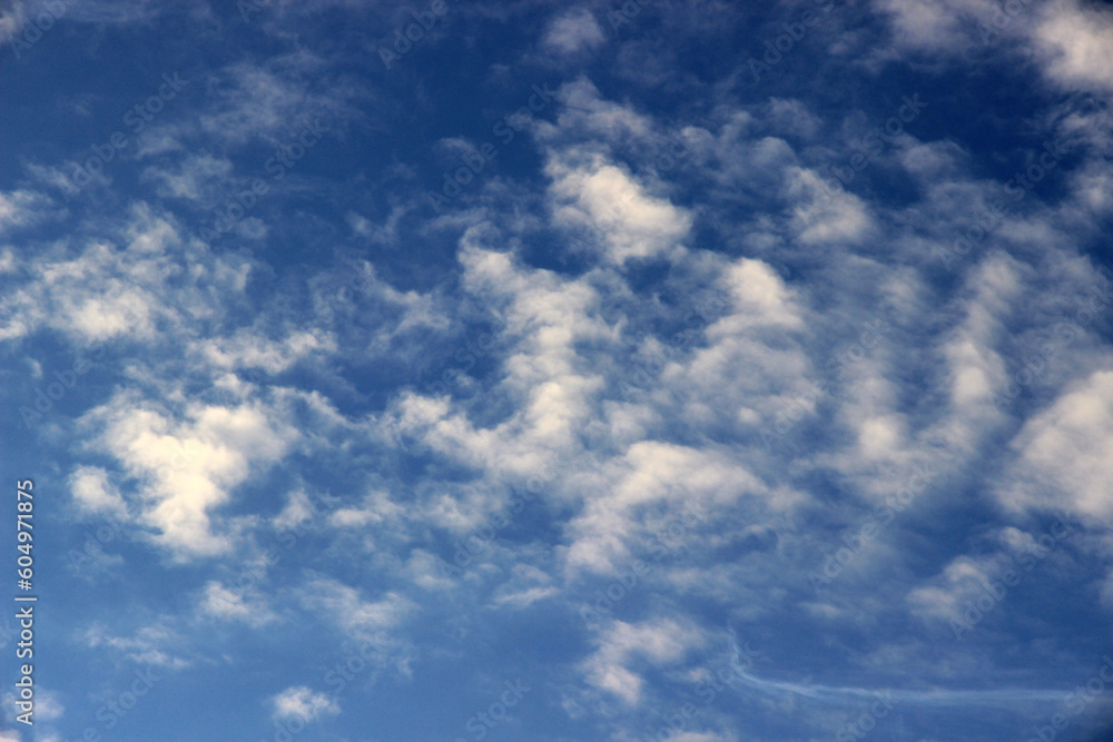 Fototapeta premium Beautiful blue sky with clouds background.