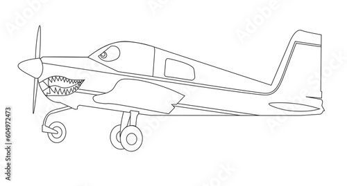 Aerobatic plane vector without colors