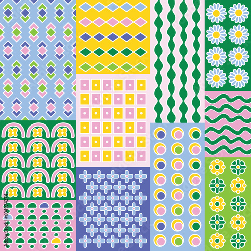 ACID RETRO KIDS SS 24 BABY TODDLER GENDER INCLUSIVE PATTERN CLASH GEOMETRIC PATTERN PRINT