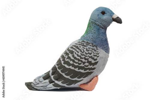 plush toy pigeon isolated on white