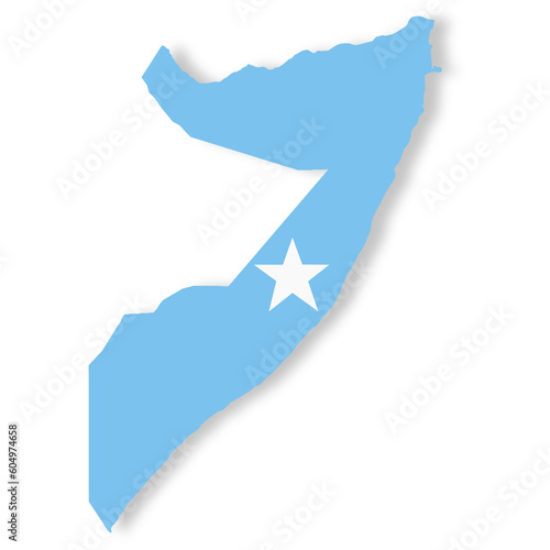 Somalia flag map with clipping path 3d illustration