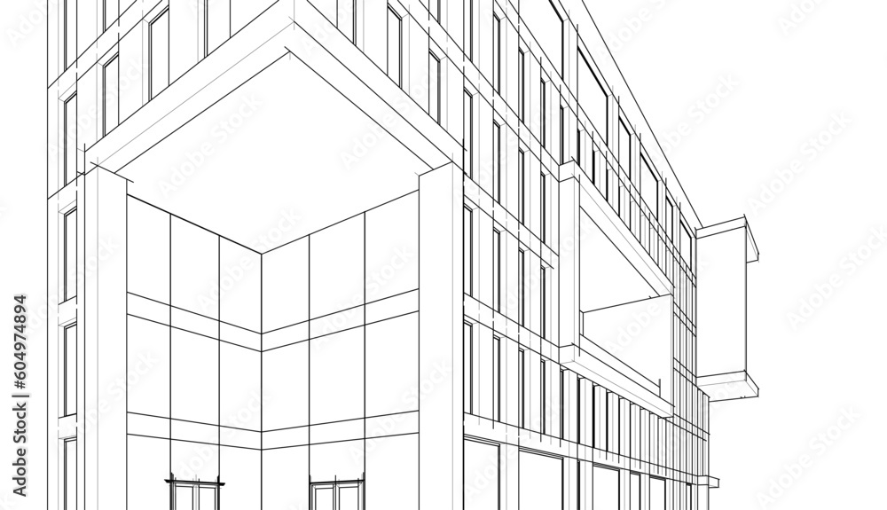 Modern office building concept 3d rendering Modern office building concept 3d rendering