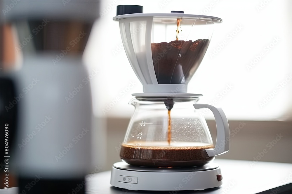 Coffee maker brewing fresh coffee (Ai generated) Coffee maker brewing fresh coffee (Ai generated)