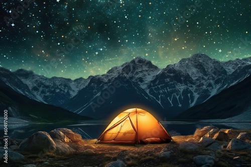 Camping in the mountains under the stars (Ai generated) © thesweetsheep