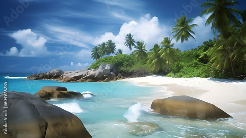 昼間の熱帯島の魅力的な美の芸術 No.009 | Captivating Serenity: The Artistry of a Tropical Island Day Generative AI