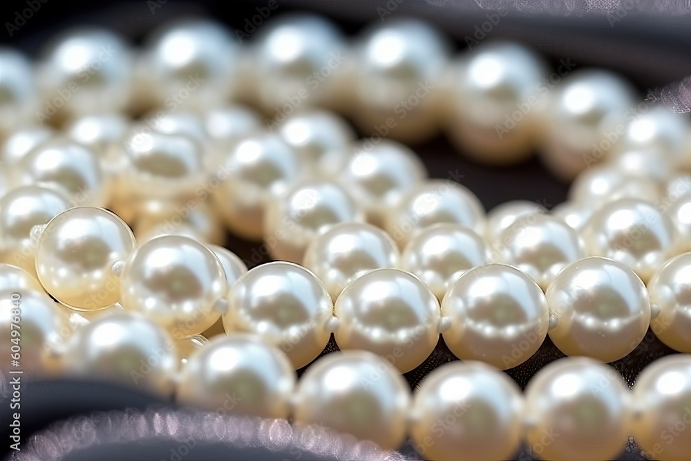 Pearl necklace, High luster pearl jewelry, Akoya, fresh water (Ai generated) Pearl necklace, High luster pearl jewelry, Akoya, fresh water (Ai generated)