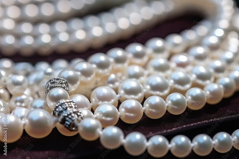 Pearl necklace, High luster pearl jewelry, Akoya, fresh water (Ai generated) Pearl necklace, High luster pearl jewelry, Akoya, fresh water (Ai generated)