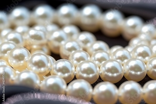 Pearl necklace, High luster pearl jewelry, Akoya, fresh water (Ai generated)