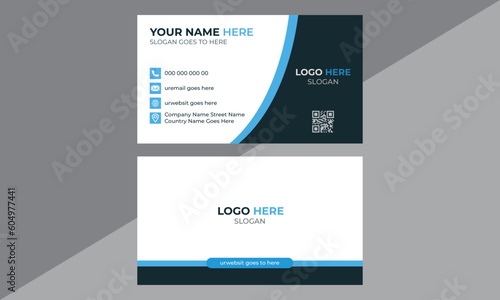 business card template.Modern Business card Design Template.Business Card Layout with Modern Circular Elements.Clean professional Business Card 