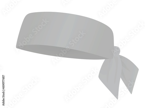 Grey  sport head band. vector illustration