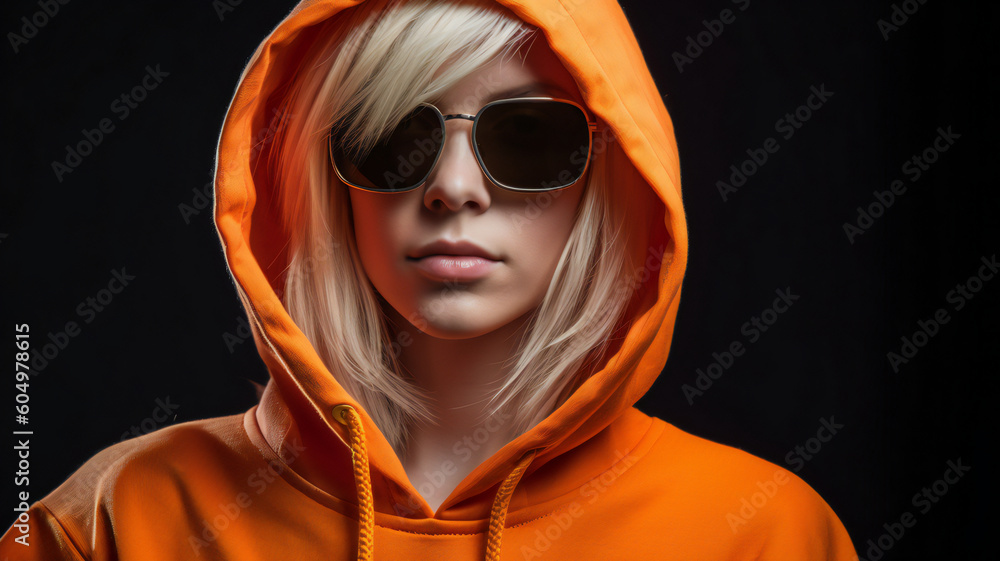 young confident blonde model poses in a trendy studio. Her attractive, happy portrait pretty face and stylish fashion. With a cheerful smile, positive and lifestyle against a beautiful background. young confident blonde model poses in a trendy studio. Her attractive, happy portrait pretty face and stylish fashion. With a cheerful smile, positive and lifestyle against a beautiful background.