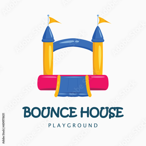 bounce house logo icon design vector flat isolated illustration