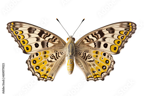 Butterfly with colorful wings isolated on white. Generative AI