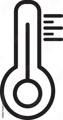 simple, black, outlined, linear temprature, temprature measurement icon- Vector