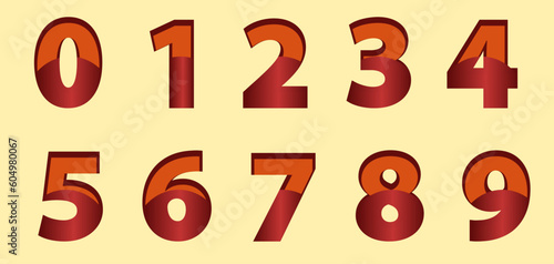 Zahlen, 1,2, , 4, 5, 6, 7, 8, 9, Vektor für Grafik, Werbung, number