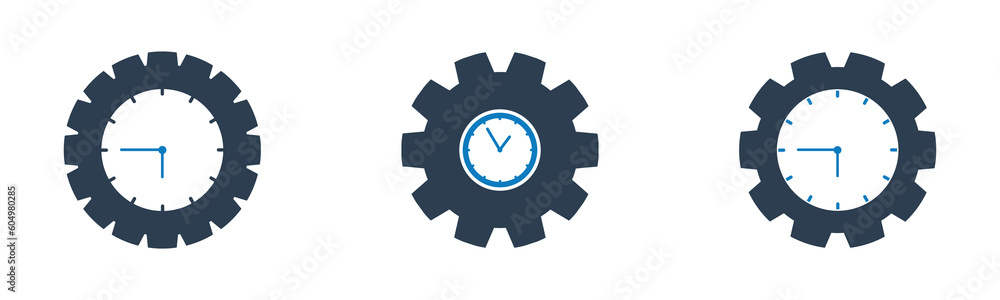 Clock Icon Set. Editable Flat Vector Illustration. Clock Icon Set. Editable Flat Vector Illustration.