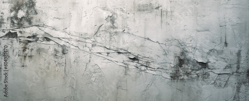 Gray black and white cracked aged cement surface texture. Generative Ai Illustration.