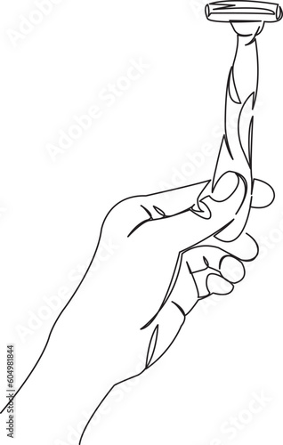 hand with a razor, razor in hand