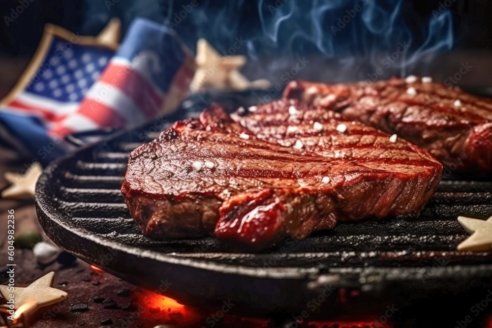 usa independence day concept with barbecue. Generative AI