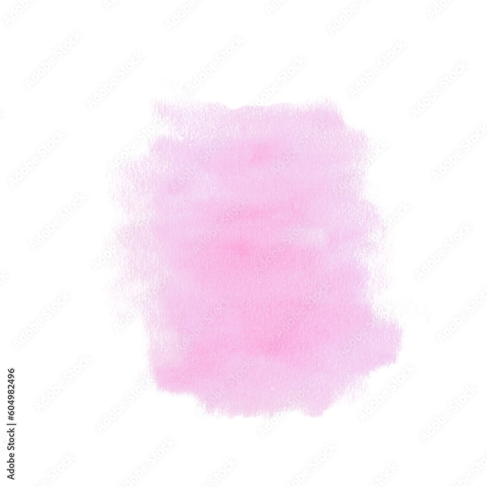 Pastel purple watercolor splash. Hand drawn illustration isolated on white background. Abstract texture, banner for text, decoration element.