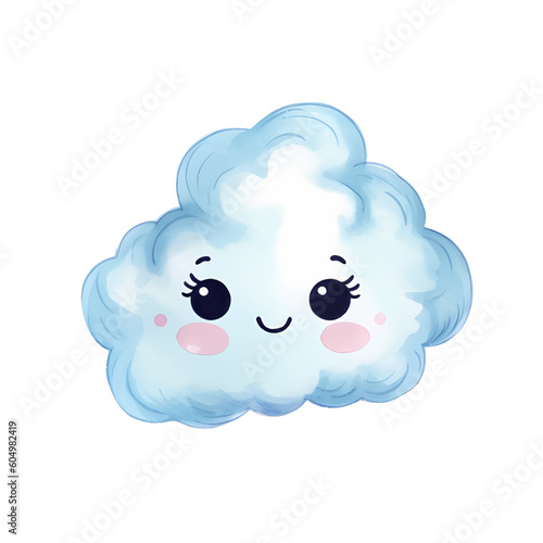simple blue cloud illustration for kids