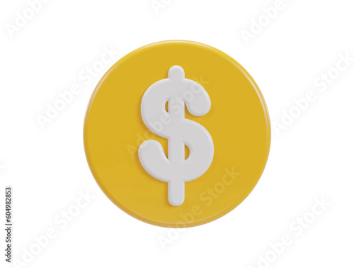 dollar icon 3d rendering vector illustration