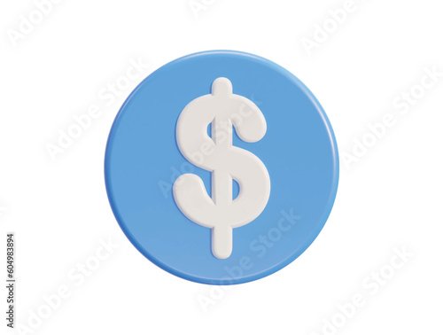 dollar icon 3d rendering vector illustration