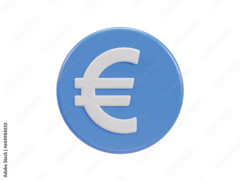euro icon 3d rendering vector illustration euro icon 3d rendering vector illustration