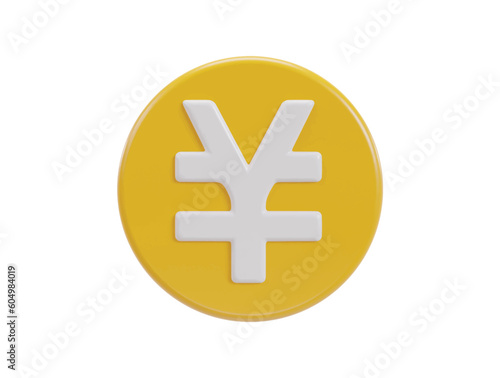 yen icon 3d rendering vector illustration
